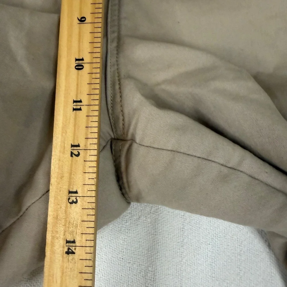 Avenue Tan Ankle Pants Womens 22 Average Khaki Side Zip Straight Leg Stretch